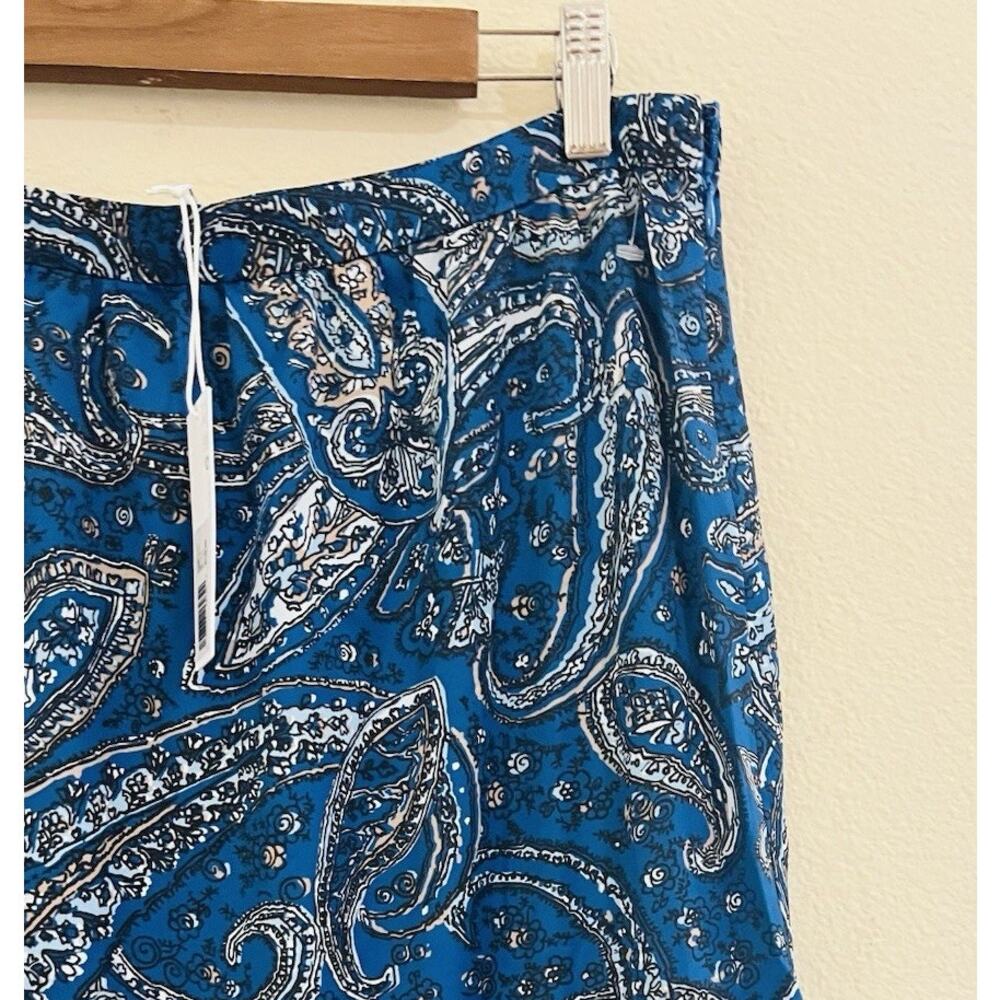 Modern Boho Paisley Tiered Midi Skirt Sz 10 Blue Soft Flow | Outerknown - Picture 5 of 11